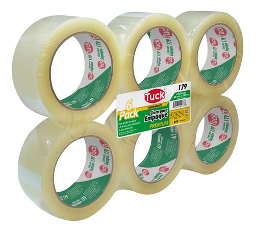 Cinta Transparente Tuk 48x100m Pack 6 Rollos Modelo 179 Transparente