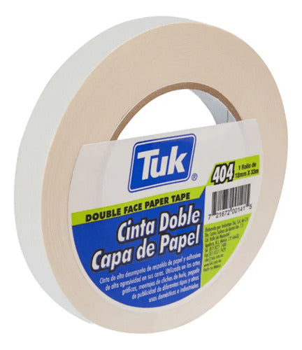 Cinta Doble Capa Papel Tuk 420409 Piel Adhesivo 18mm X 33m