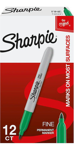 Marcador Sanford 30004 Sharpie Fino Verde Permanente C/12 Verde
