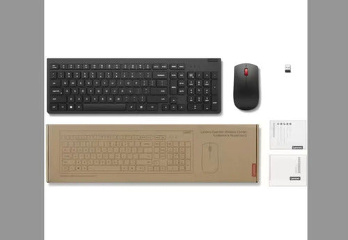 Kit De Teclado Y Mouse Inalámbrico Lenovo Essential Gen2 Mouse Negro Teclado Negro