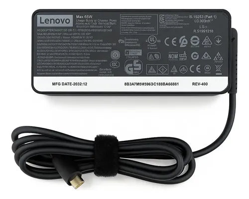 Lenovo Cargador Para Laptop 4x20m26268, 20v, 65w Negro