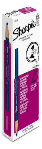 Marcador De Cera Sharpie Azul 12 Pzs