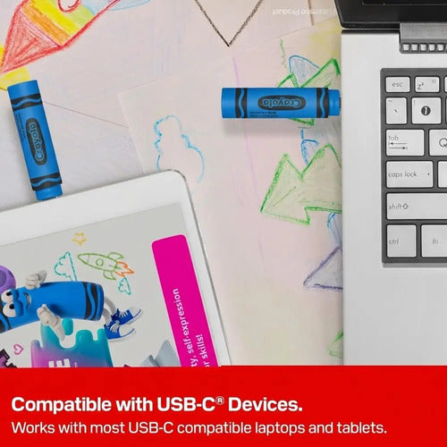 Memoria Sandisk 64gb Usb Tipo-c Crayola Cerulean Blue Azul Lisa