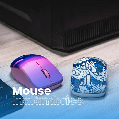 Naceb Tecnología Mouse Inalámbrico Na-0138a Color Azul Usb 2.4 Ghz 800, 1200 Y 1600 Dpi 3 Botones + Rueda Requiere Una P