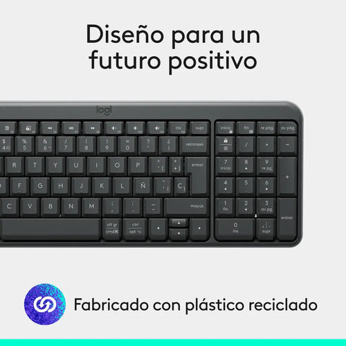 Teclado Logitech K250, Inalámbrico, Bluetooth, Negro Español Negro Español España