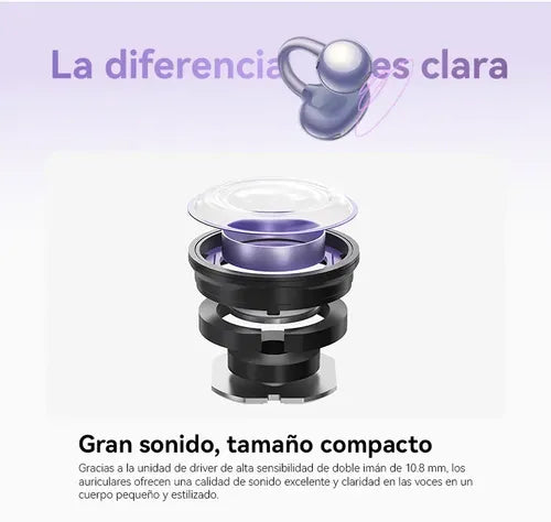 Audífonos Huawei Freeclip Diseño Estético Innovador Violeta Violeta