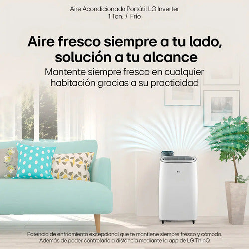 Aire Acondicionado LG Portátil Inverter Enfriamiento 14000 B Blanco
