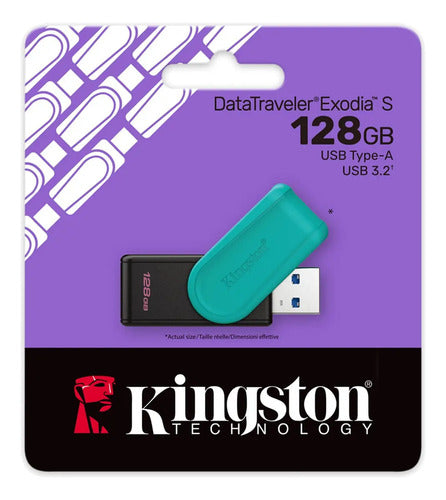 Kingston Usb Datatraveler Exodia S 128 Gb Usb-a 3.2 Gen 1 Turquesa