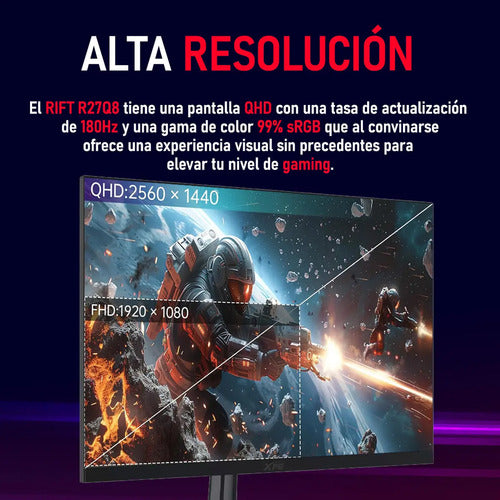 Monitor Gamer Xpg Rift R27q8 Led 27 , 2560x1440, 180hz Negro Negro