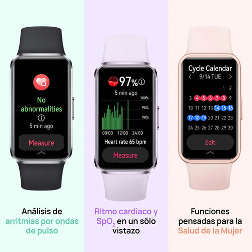 Smartband Huawei Band 10 Caja Aluminio Blanco Fluoroelastómero Verde