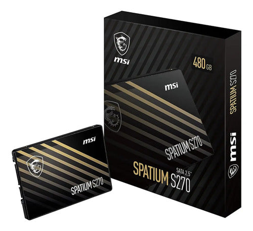 Ssd Msi Spatium S270 480gb 2.5 Sata Iii 500/450 Mb/s Negro Negro