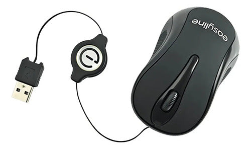 Mini Mouse Óptico Negro Retráctil Usb Easy Line 1000 Dpi Negro