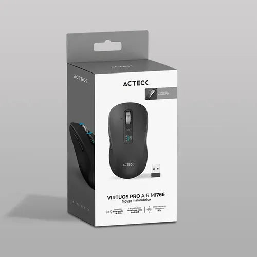 Mouse Multidispositivo Virtuos Pro Air Mi766 2.4 Modos Negro Negro