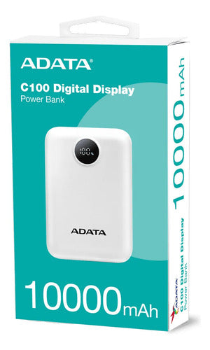 Cargador Portátil Adata Power Bank C10022, 10.000mah, Blanco Blanco