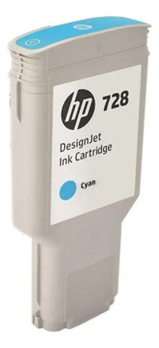 Cartucho De Tinta Hp 728 Color Cian De 300 Ml F9k17a