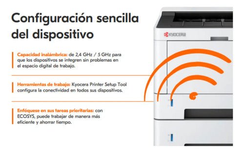 Multifuncional Kyocera Ma4000wifx/l, Blanco Y Negro, Láser Negro