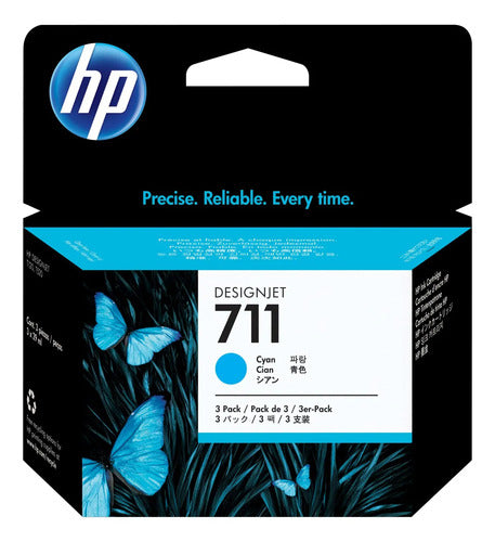 Hp 711 Cyan 3-pack 29ml Tinta Amplio Formato Cz134a