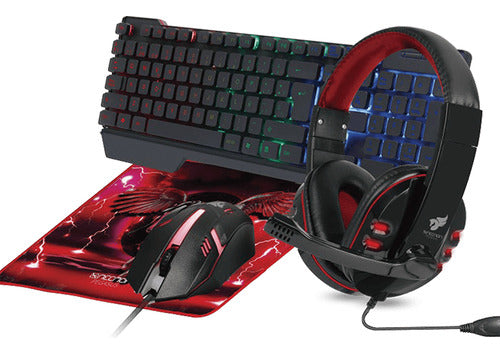 Kit Gaming 4 En 1 Ngc-pegasus Audifonos Led Teclado 104 Boto