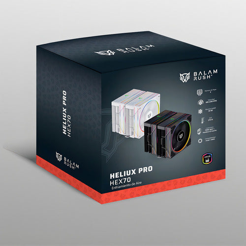 Disipador Cpu Balam Rush Heliux Pro Hex70 2000rpm, Blanco