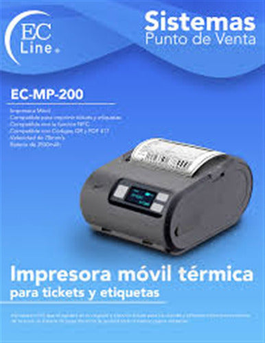 Ec Line Ec-mp-200 Tickets Etiquetas Térmica Directa Usb Gris
