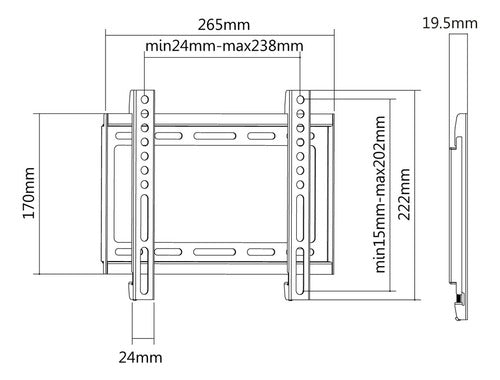 Ovaltech Soporte De Pared Ovtv-f2342 Pantalla 23 -42 35kgs