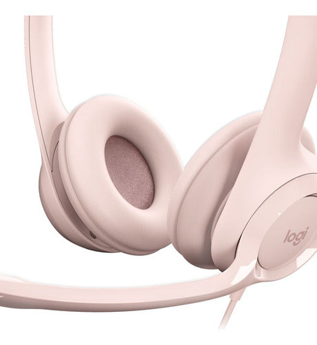 Logitech Audífonos Micrófono H390 Alámbrico 1.9m Usb Rosa