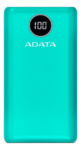 Cargador Portátil Adata P20000qcd 20.000mah Verde Usb Tipo C