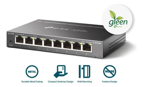 Switch Tp-link Gigabit Ethernet Tl-sg108e 8 Puertos 16 Gbit