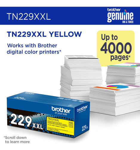 Tóner Brother Tn229xxly Amarillo, 4000 Páginas Original