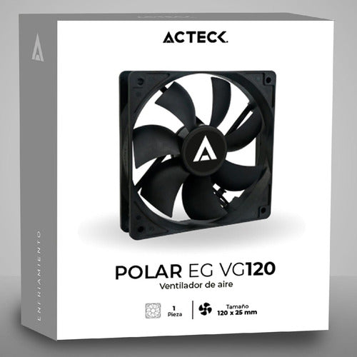 Ventilador Acteck Polar Eg Vg120, 120mm, 1200rpm, Negro
