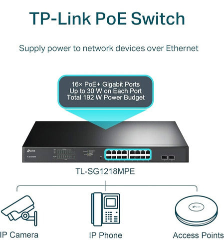 Switch Tp-link Gigabit Ethernet Jetstream, 16 Poe+ 36gbit/s