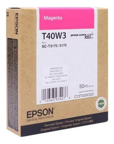 Cartucho Epson T40w Alto Rendimiento Magenta, 50ml T40w320