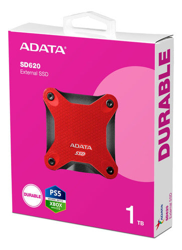 Ssd Externo Adata Sd620, 1tb, Usb 3.2, Rojo Sd620-1tcrd
