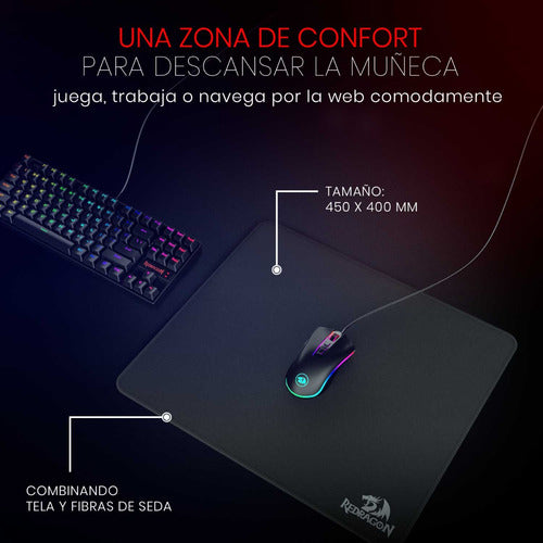Mousepad Gamer Redragon Flick L P031, 40 X 45cm,grosor 4mm