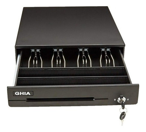 Cajón De Dinero Ghia Gcd481 Con Llave, 4kg, Negro