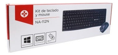 Kit De Teclado Y Mouse Naceb Na-112n, Alámbrico, Usb, Negro