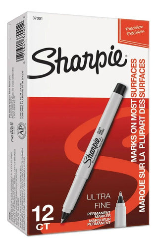 Marcador Berol Sharpie Ultra Fino Negro C/12