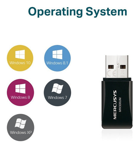 Mercusys Adaptador Red Usb Mw300um Inalámbrico 300 Mbit/s