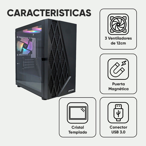 Gabinete Evotec Taipei Ev-1018 Color Negro