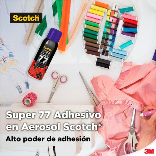 Adhesivo 3m Scotch Super 77 Spray 305 Gr Pegamento Aerosol Rojo