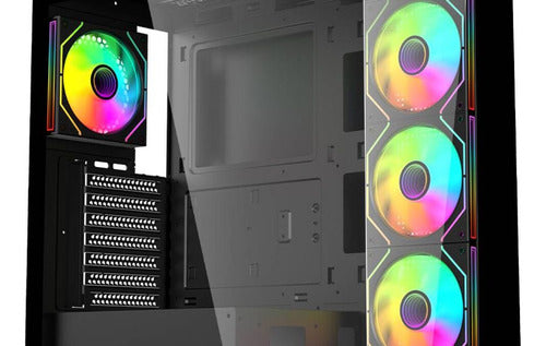 Gabinete Xzeal Xz-140, Midi-tower 4 Ventiladores Negro