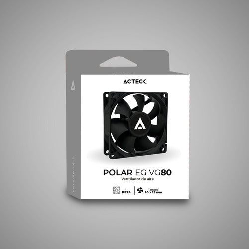 Ventilador Acteck Polar Eg Vg80 80mm 1800rpm Negro Ac-938129