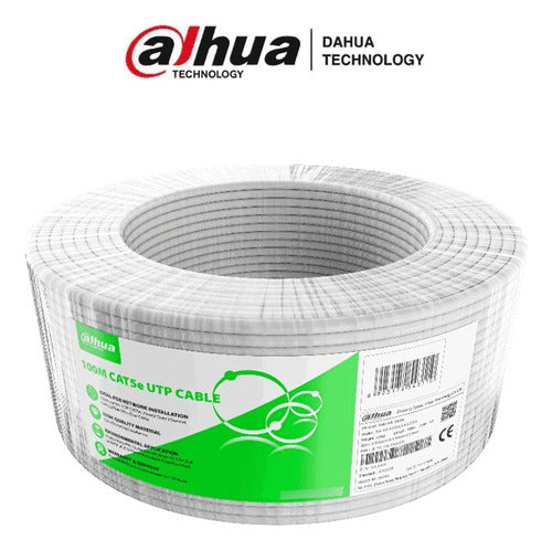 Bobina Cable Utp Cat5e Dahua 100m Blanco Interior Cca
