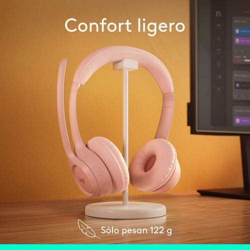 Logitech Audífonos Micrófono Zone 300, Bluetooth Usb-c Rosa