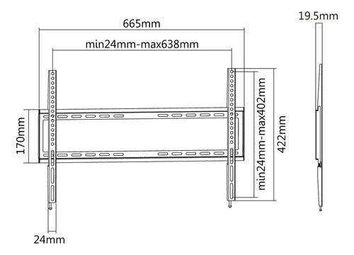 Ovaltech Soporte De Pared Ovtv-f3270 Pantalla 32/70 35kg
