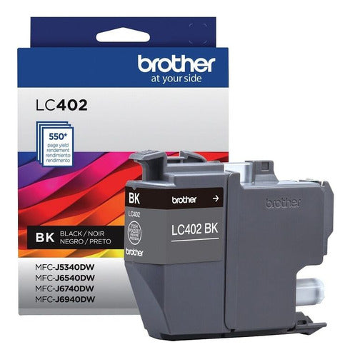 Cartucho Brother Lc402bk Negro, 550 Páginas