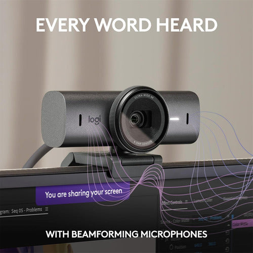 Logitech Webcam Mx Brio Pro 700, 8.5 Mp, 3840 X 2160 Pixeles