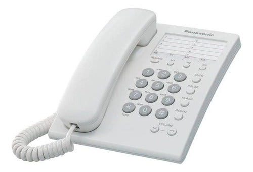 Panasonic Teléfono Básico Con 13 Memorias, Alámbrico, Blanco