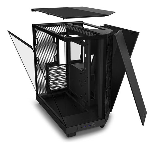 Gabinete Nzxt H6 Flow Negro Cc-h61fb-01 Atx/matx/m-itx 3 Fan