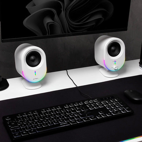 Acteck Bocinas Dynamic Exact Bs630 Bluetooth 2.0 20w Blanco